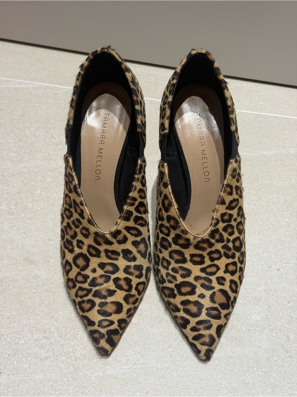Tamara Mellon Leopard Print Pointed Toe Heels - Brown/Black